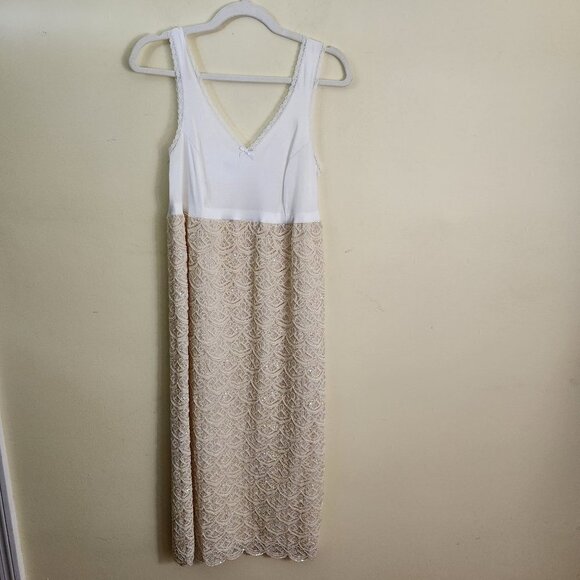 Vintage Fully Beaded Sequined Gown Mother Of Wedding Size S(34) - Picture 9 of 11